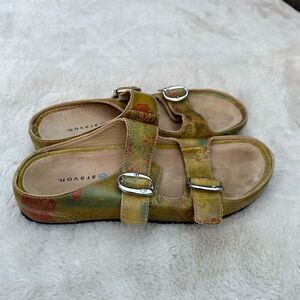 Aravon Women's Multicolor Floral Slide Sandals Size 9 Casual